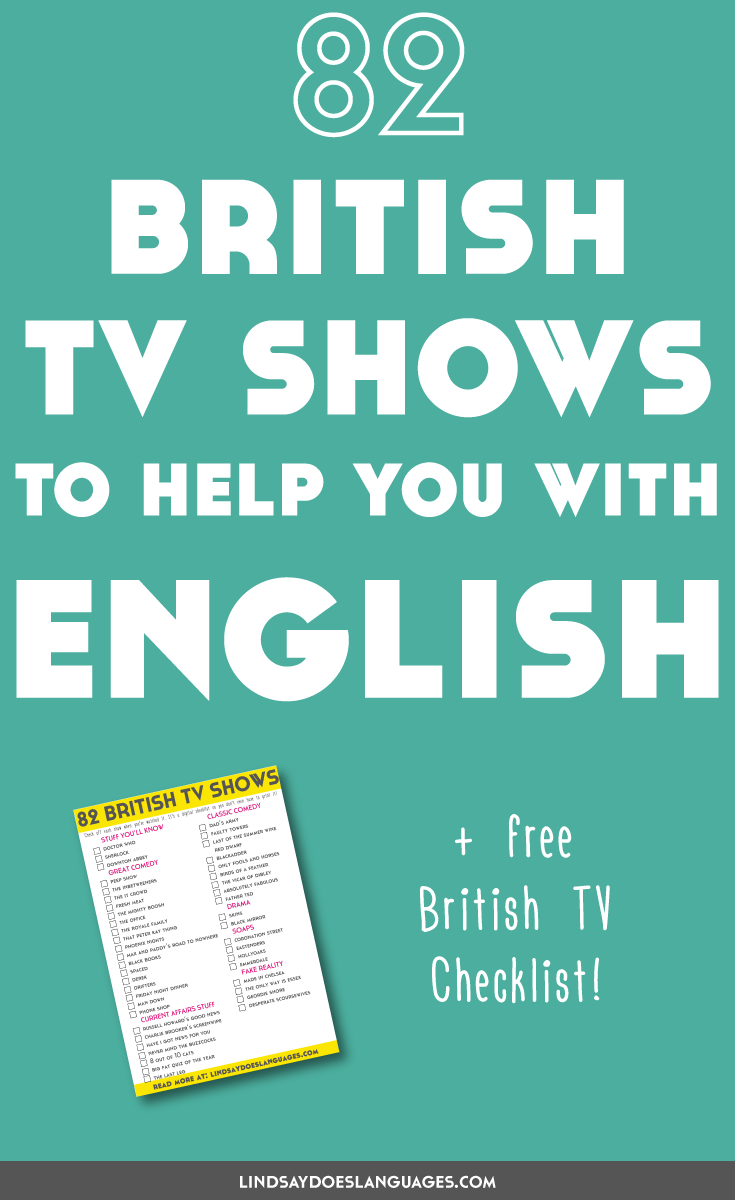 Why hello there. Are you after some spiffingly good British TV to help with your English? Well, here's 82 shows for you to enjoy with a cup of tea. Click through to download your checklist and read more!